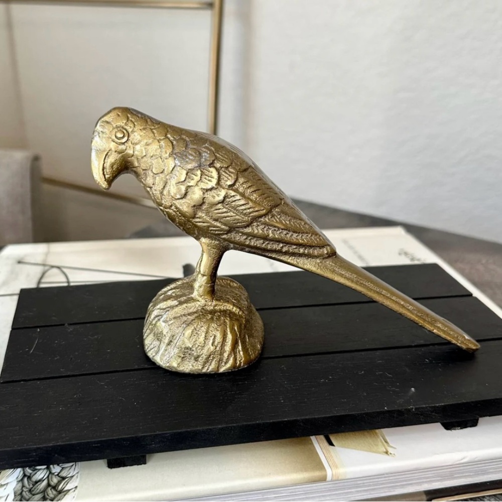 Cast Aluminum Brass Inquisitive Small Exotic Bird